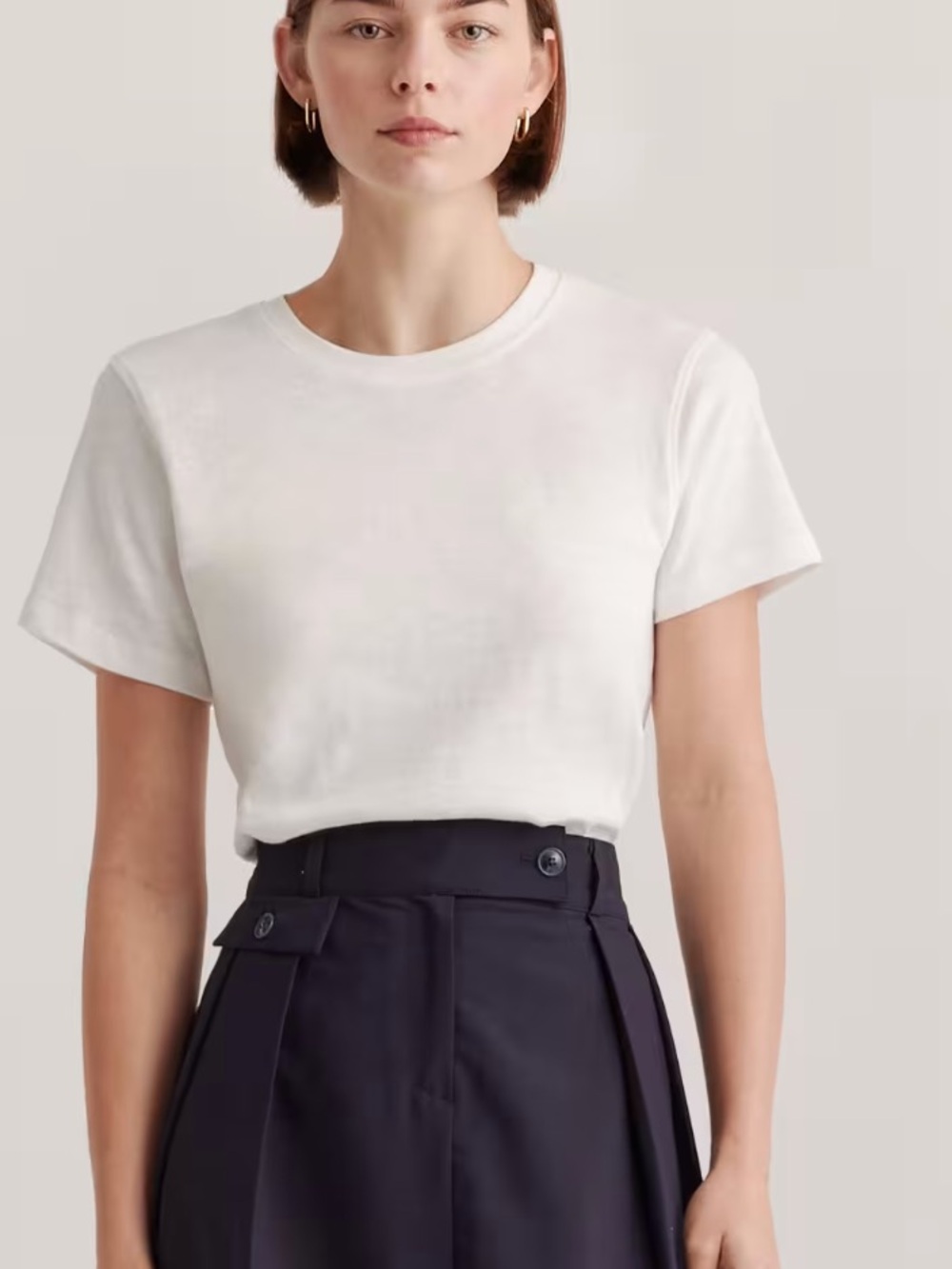 NWT Quince 100% Organic Cotton Slub Crewneck Tee white extra small